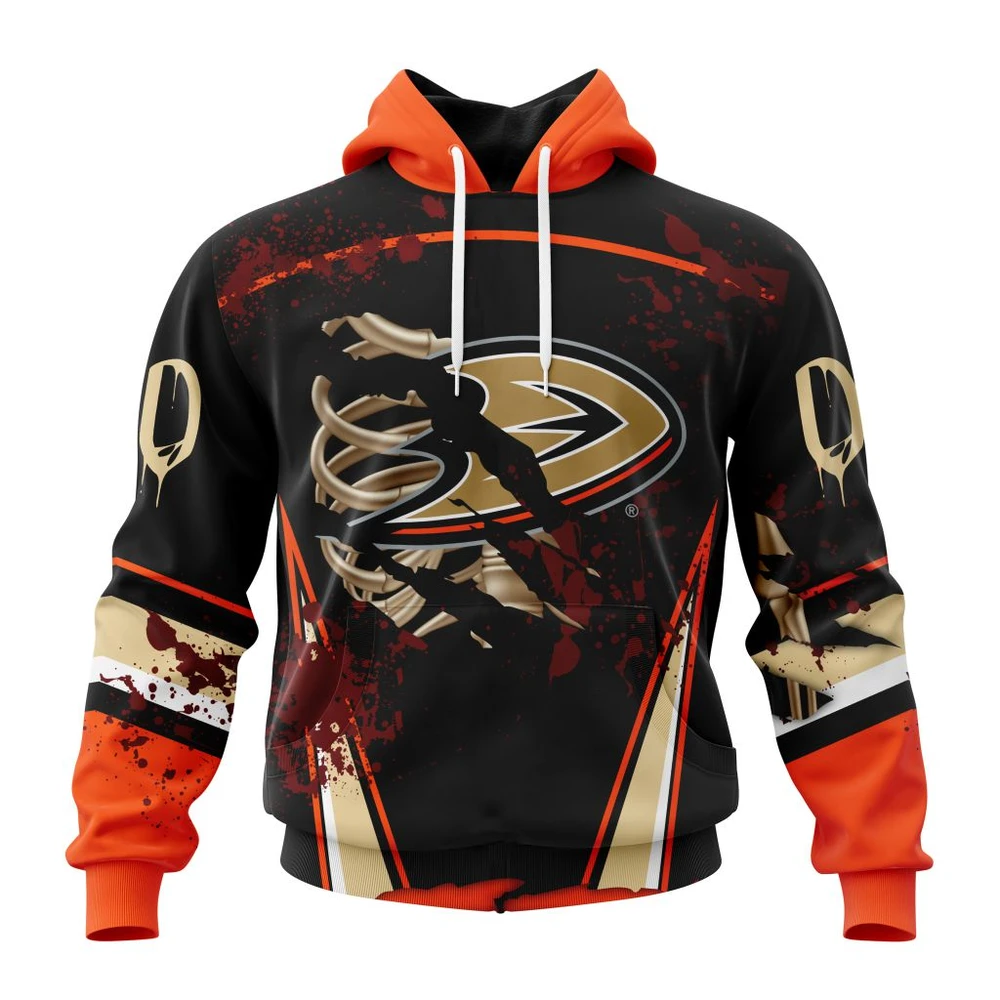 Anaheim Ducks Specialized Design Jersey With Your Ribs For Halloween All Over Print Hoodie Style 71352
