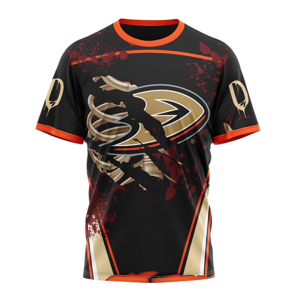 Anaheim Ducks Specialized Design Jersey With Your Ribs For Halloween Personalized Name And Number T-Shirt Oregontrailrvpk Shirt