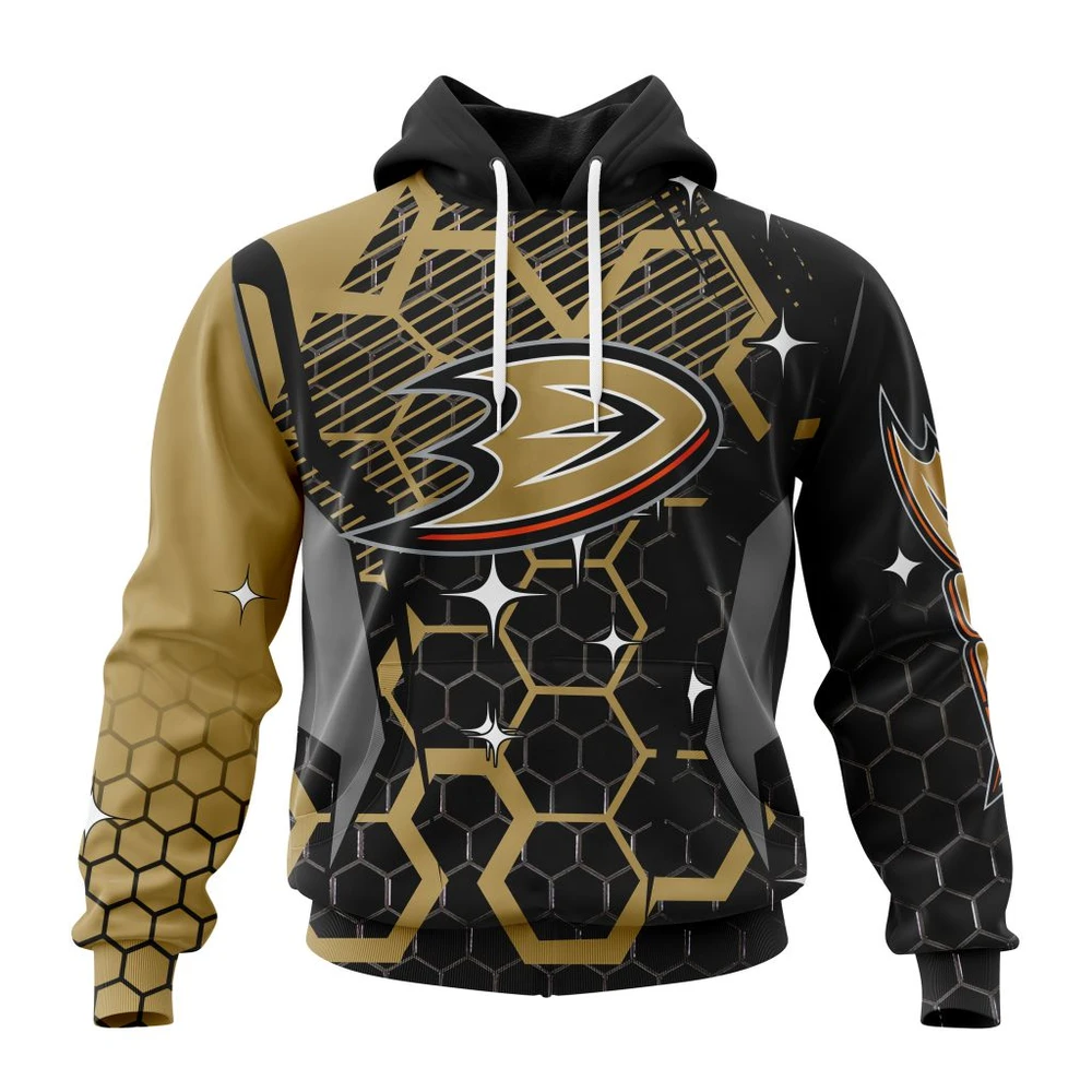 Anaheim Ducks Specialized Design With Motocross All Over Print Hoodie Style 13010