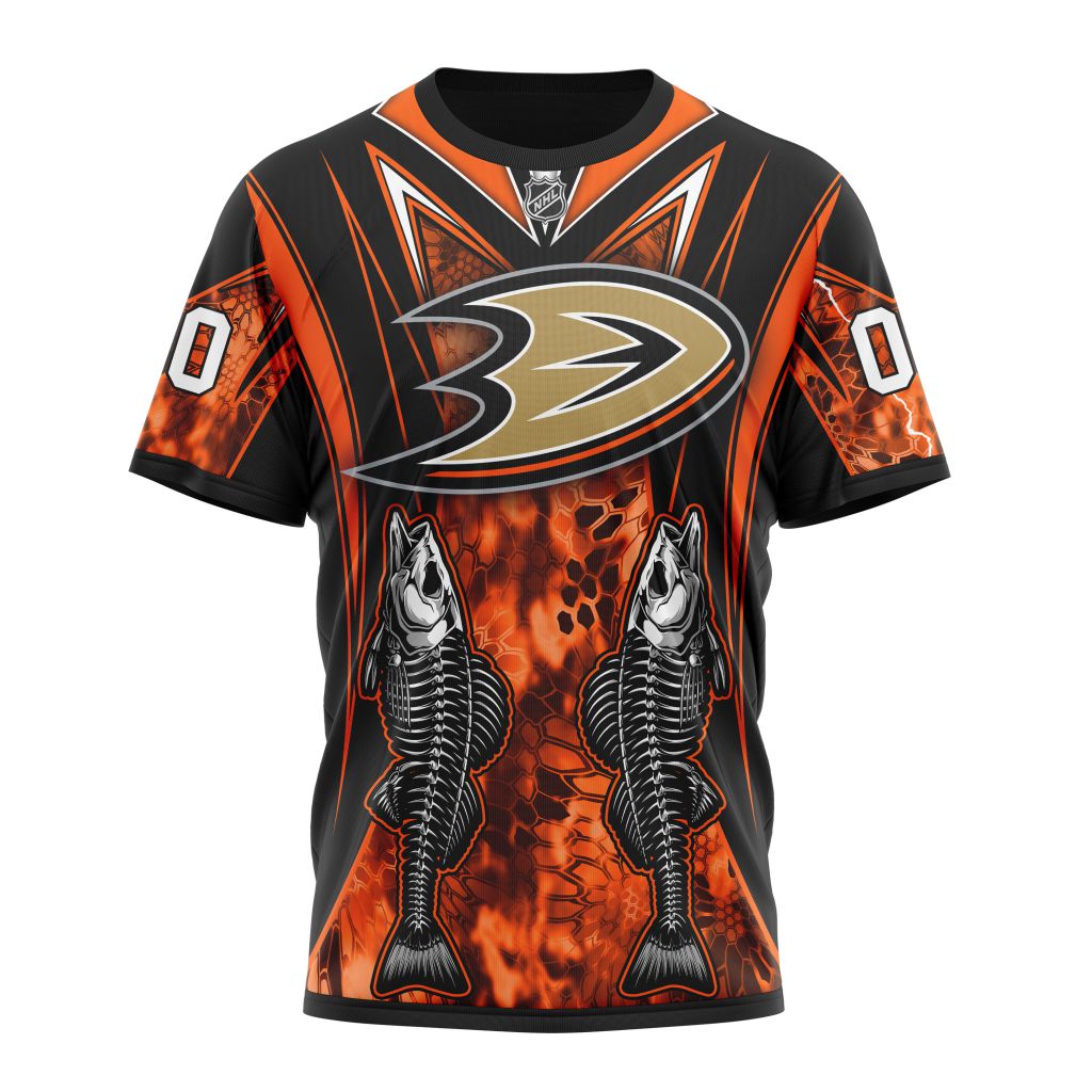 Anaheim Ducks Specialized Fishing Camo Concept Personalized Name And Number T-Shirt Oregontrailrvpk Shirt