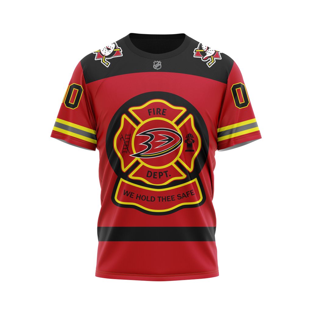Anaheim Ducks Specialized Honorr Firefighter As Hero Of The Game Personalized Name And Number T-Shirt Oregontrailrvpk Shirt