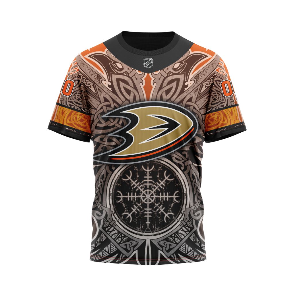 Anaheim Ducks Specialized Norse Viking Symbols Personalized Name And Number T-Shirt Oregontrailrvpk Shirt
