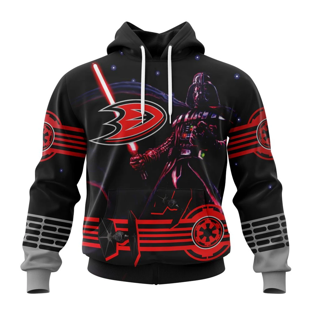 Anaheim Ducks Specialized Starwar Darth Vader Version Jersey All Over Print Hoodie Style 45105