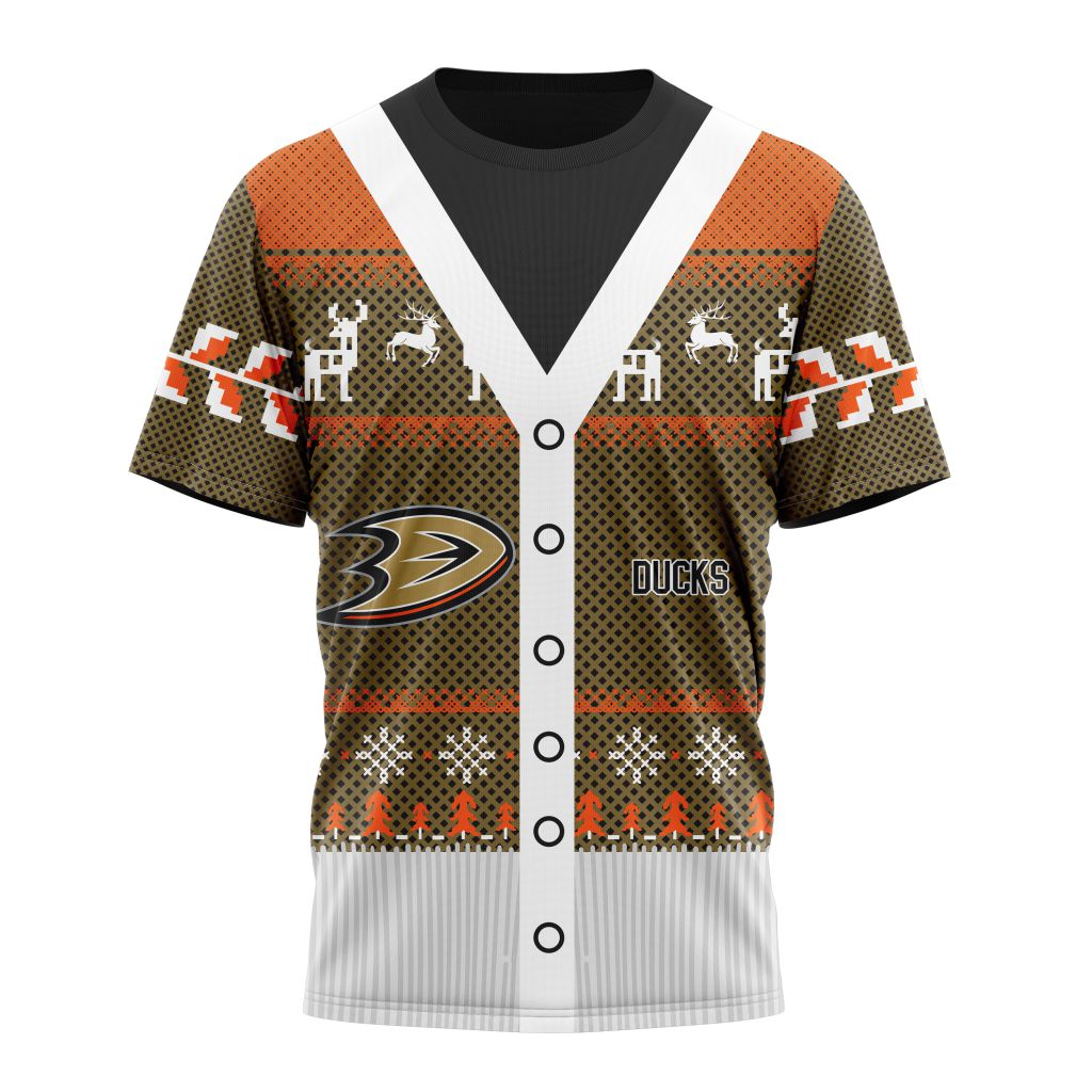 Anaheim Ducks Specialized Unisex Sweater For Chrismas Season Personalized Name And Number T-Shirt Oregontrailrvpk Shirt
