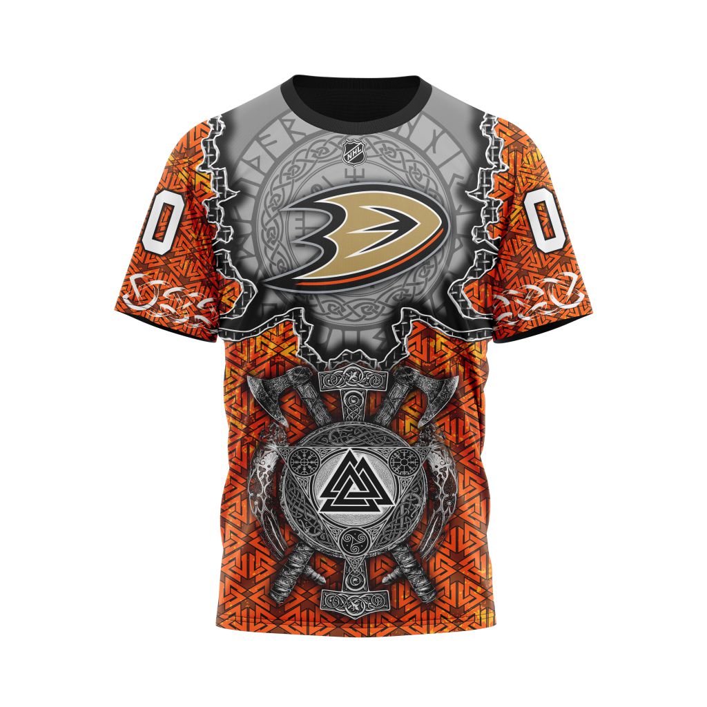Anaheim Ducks Specialized Viking Norse Mythology Personalized Name And Number T-Shirt Oregontrailrvpk Shirt