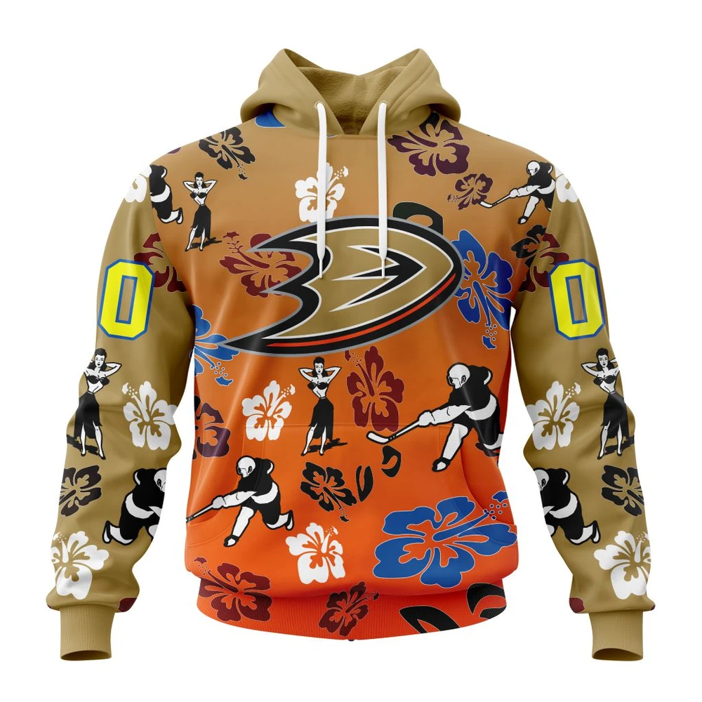 Anaheim Ducks X Hawaii Specialized Design For Hawaiia All Over Print Hoodie Style 28290
