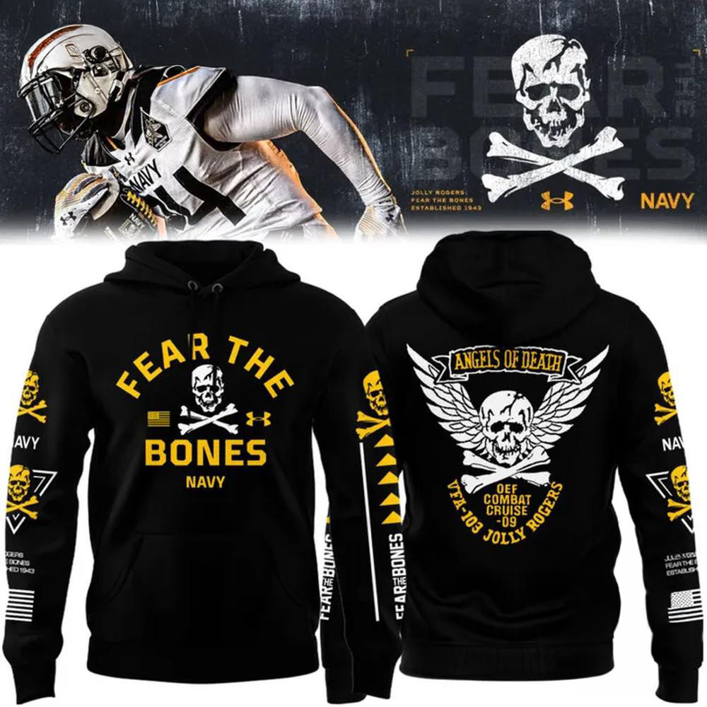 Angel Of Death Jolly Rogers Navy Midshipmen Black Hoodie Presents For Football Fans