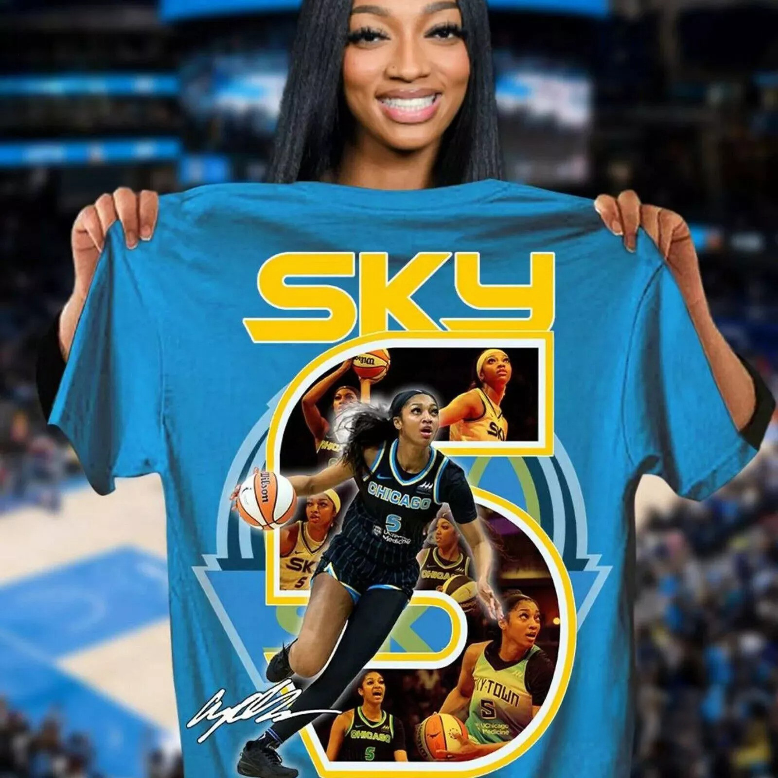 Angel Reese Chicago Sky Blue Shirt Gift for Basketball Fans Oregontrailrvpk Shirt