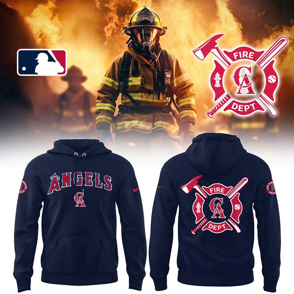 Angels x Firefighter Appreciation Night Hoodie Gift Ideas For Baseball Players