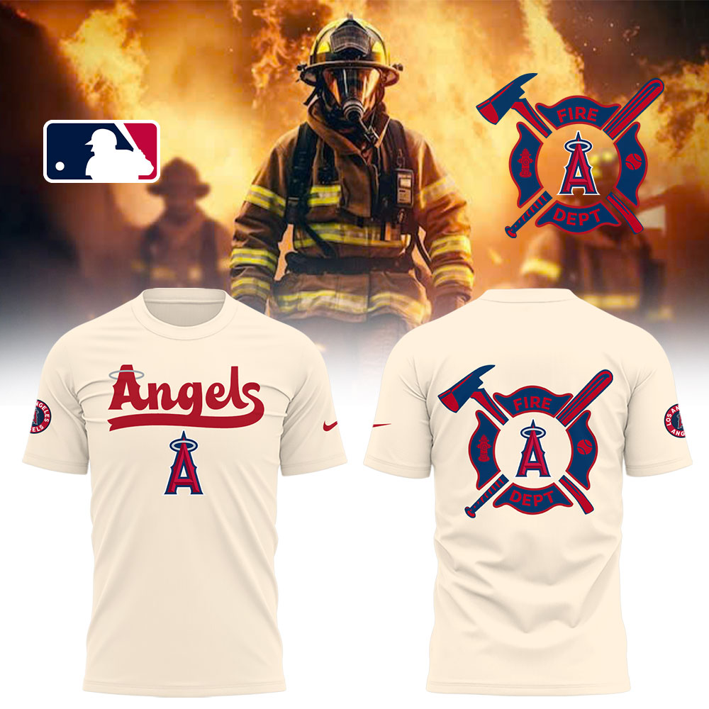 Angels x Firefighter Appreciation Night T-Shirt For Baseball Players Oregontrailrvpk Shirt