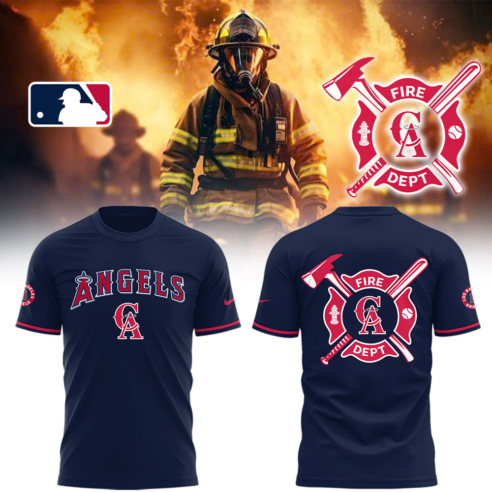Angels x Firefighter Appreciation Night T-Shirt Gift Ideas For Baseball Players Oregontrailrvpk Shirt