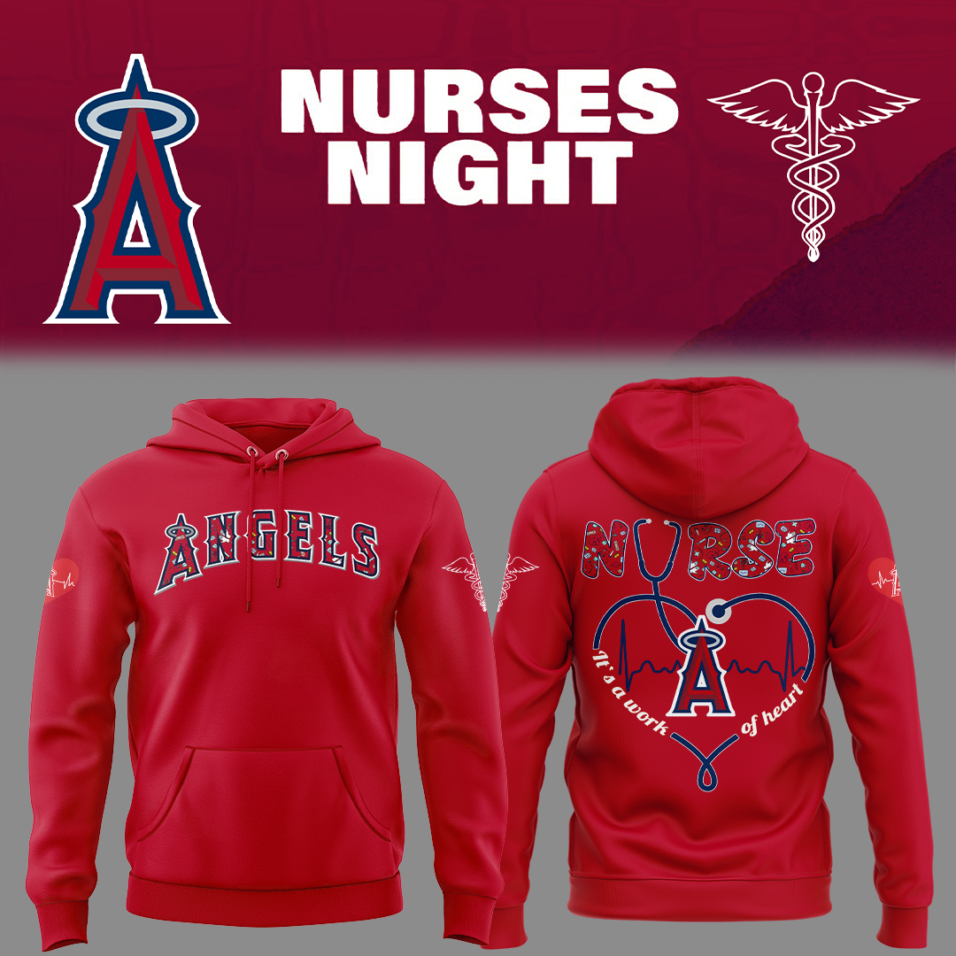 Angles Baseball Nurses Night Hoodie Gift For Baseball Lover