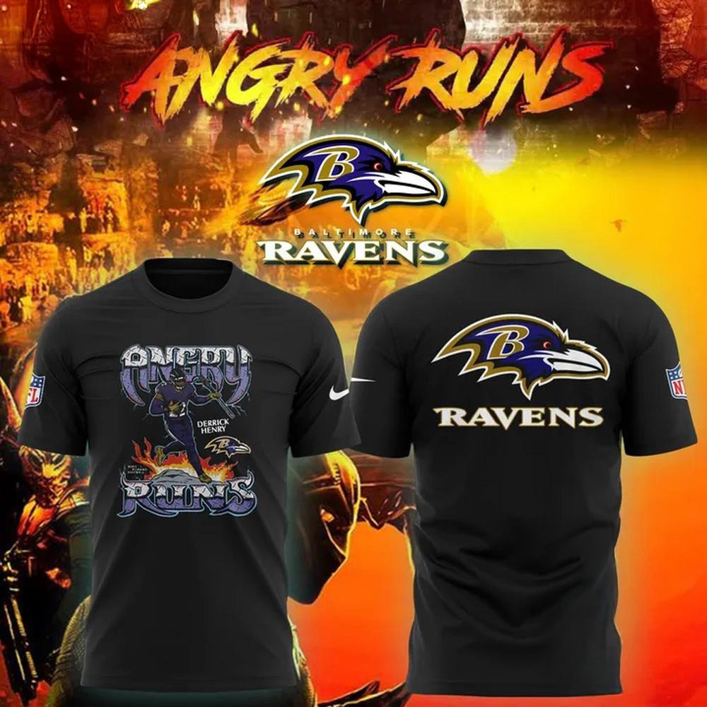 Angry Run Baltimore Ravens 2025 T-Shirt Presents For Football Fans Oregontrailrvpk Shirt