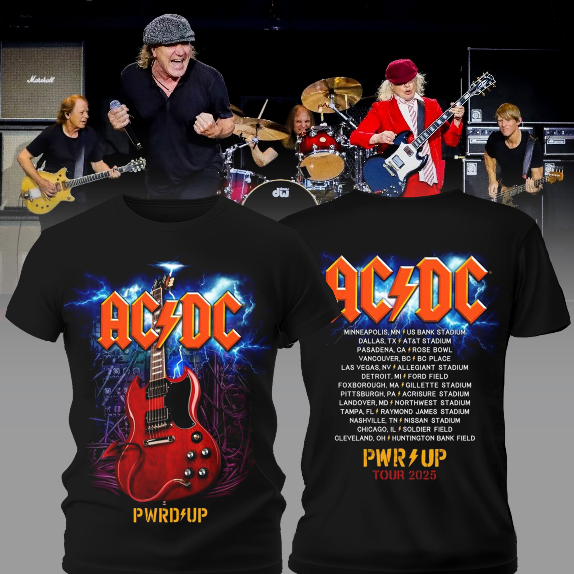Angus Gibson PWR UP Tour T-Shirt Presents For Music Lovers Oregontrailrvpk Shirt