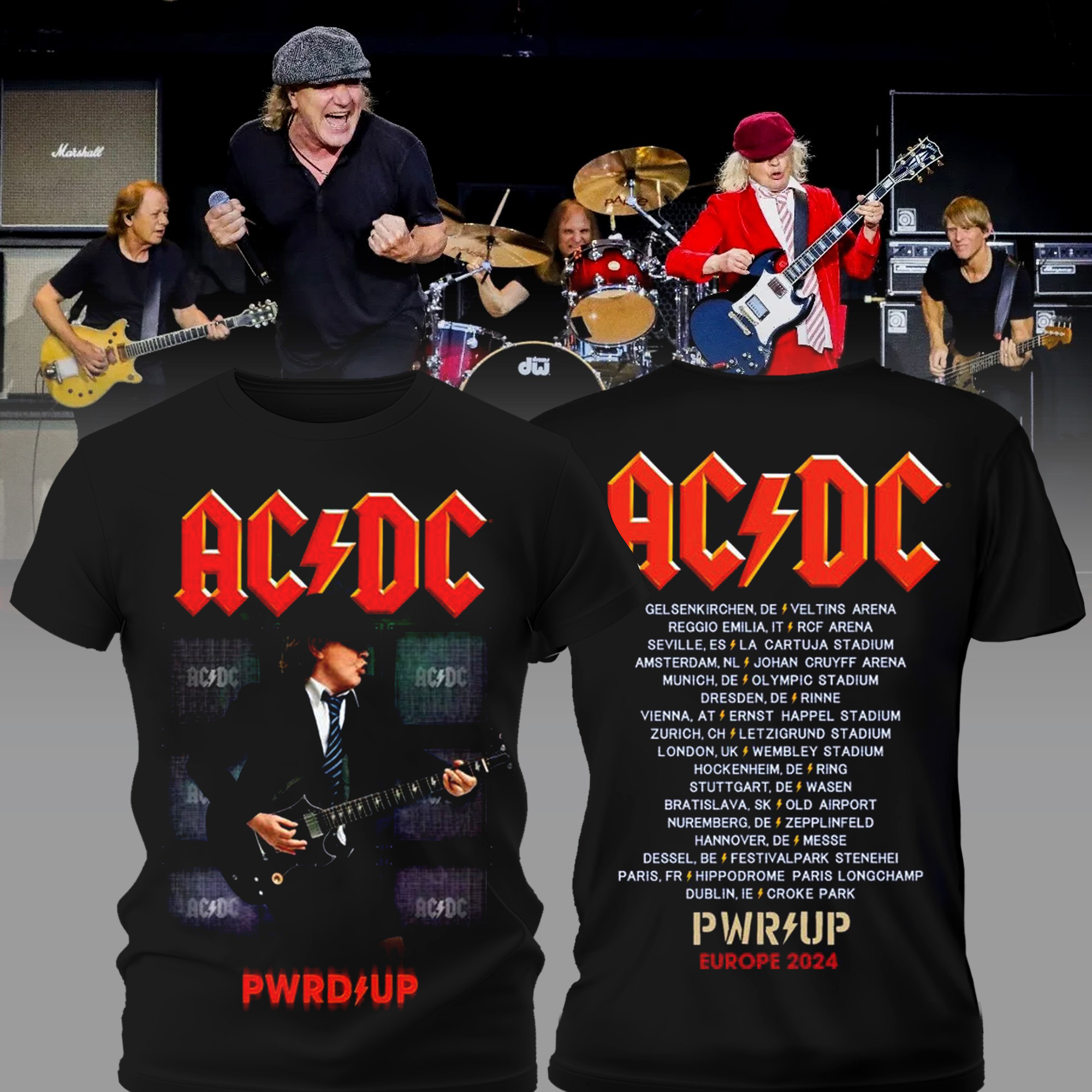 Angus PWR UP Tour T-Shirt Music Lovers Oregontrailrvpk Shirt