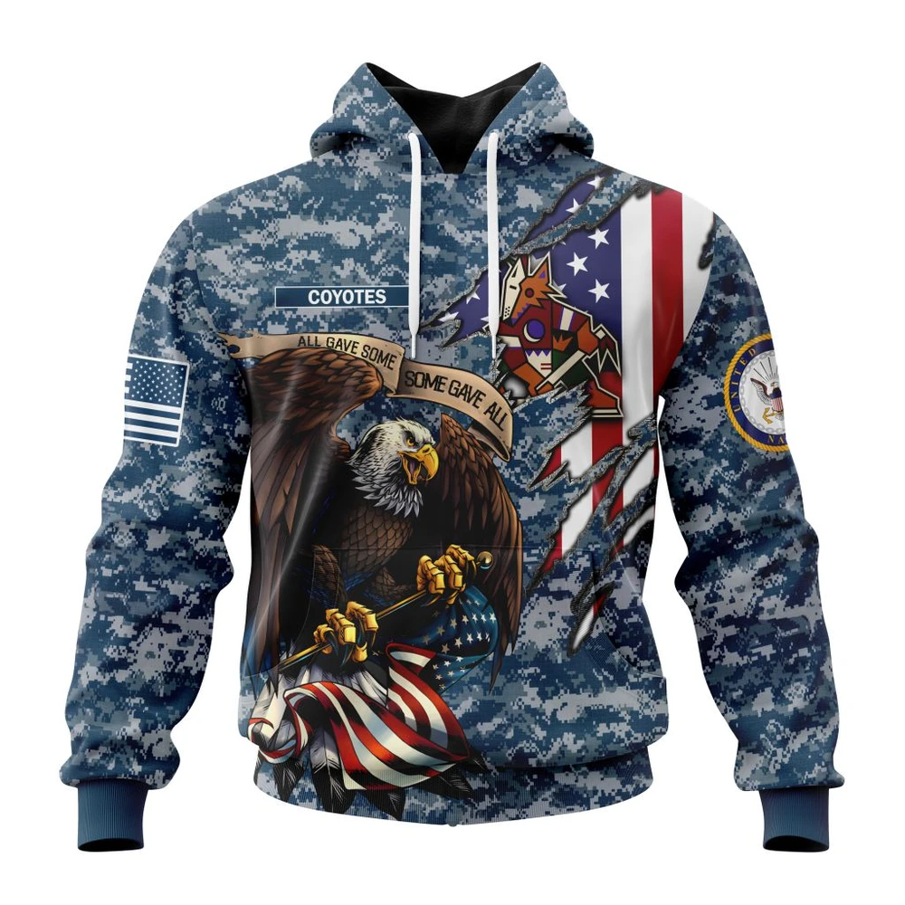 Arizona Coyotes Honor Us Navy Veterans All Over Print Hoodie Style 51212