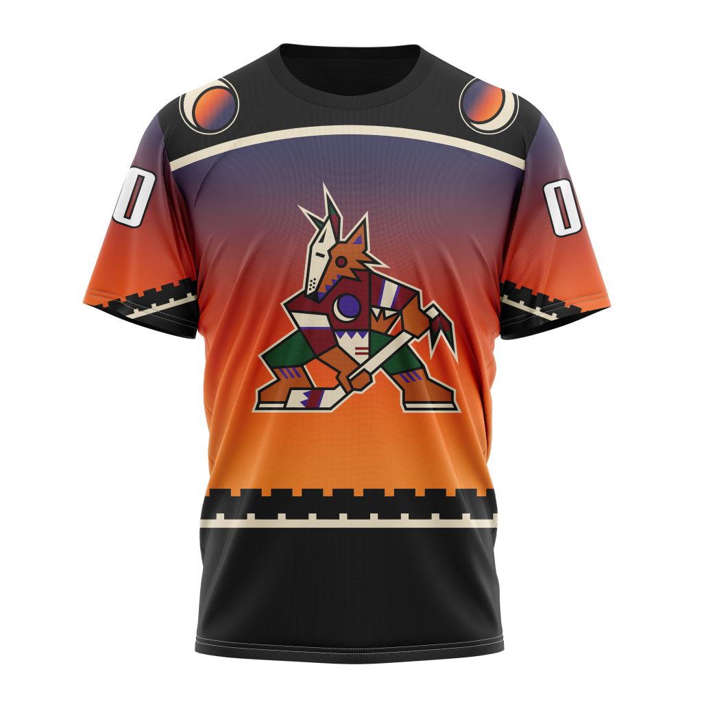 Arizona Coyotes New Gradient Series Concept Personalized Name And Number T-Shirt Oregontrailrvpk Shirt