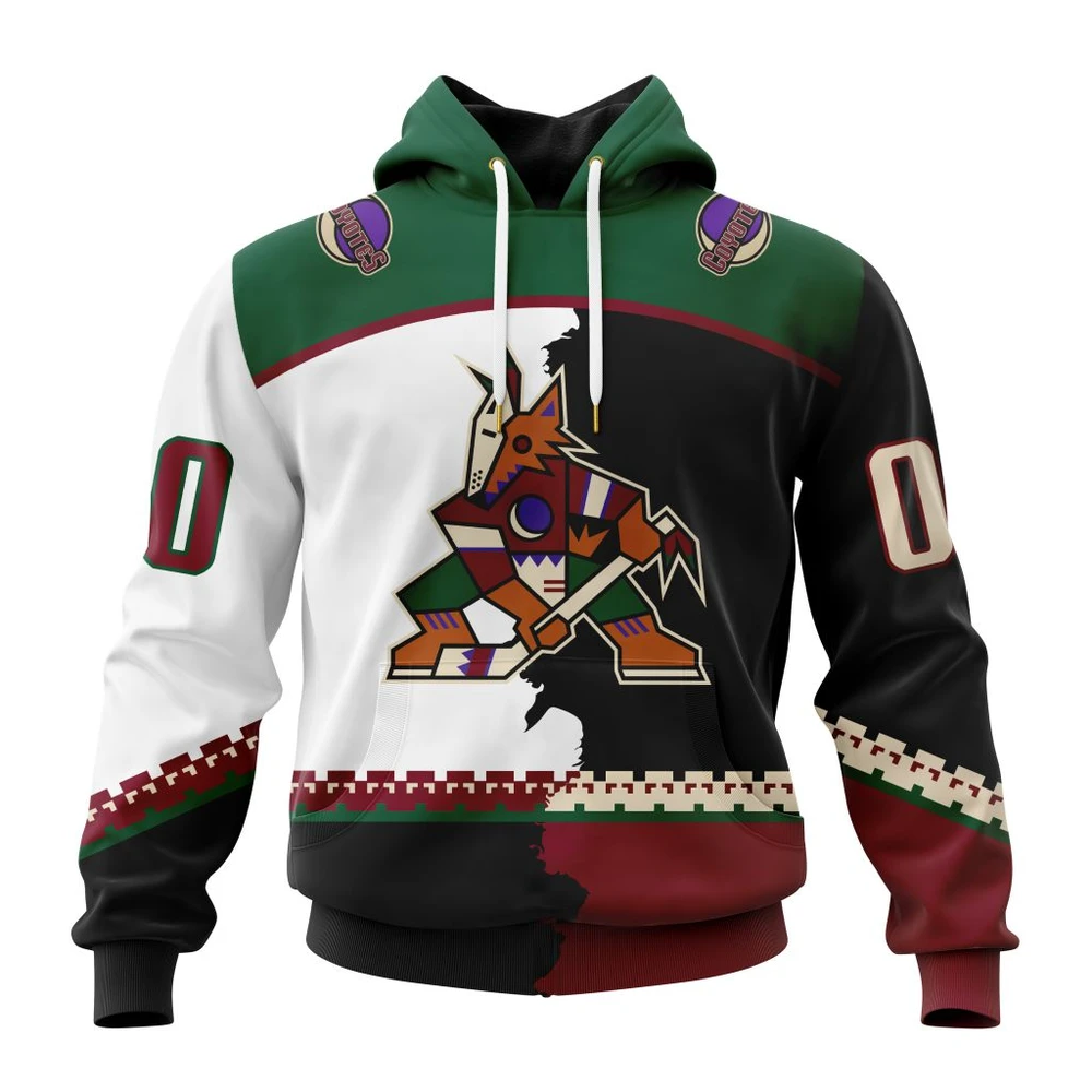 Arizona Coyotes Personalize Home Mix Away Kits All Over Print Hoodie Style 23944
