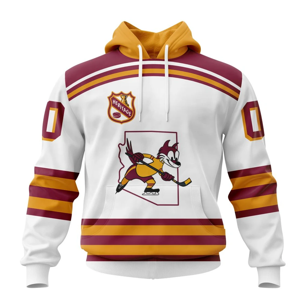 Arizona Coyotes Personalized Heritage Design All Over Print Hoodie Style 19232
