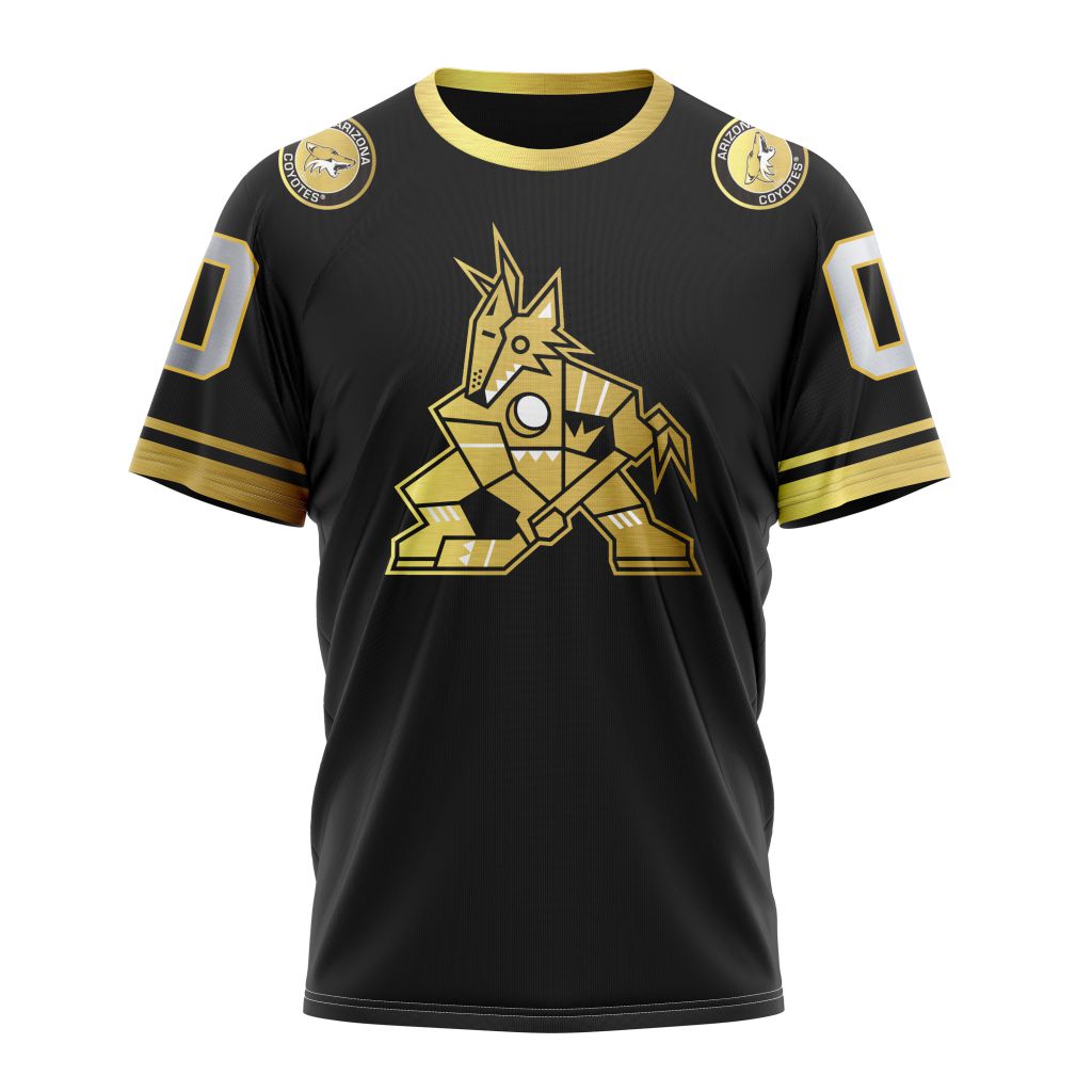 Arizona Coyotes Special Black And Gold Design 01 Personalized Name And Number T-Shirt Oregontrailrvpk Shirt