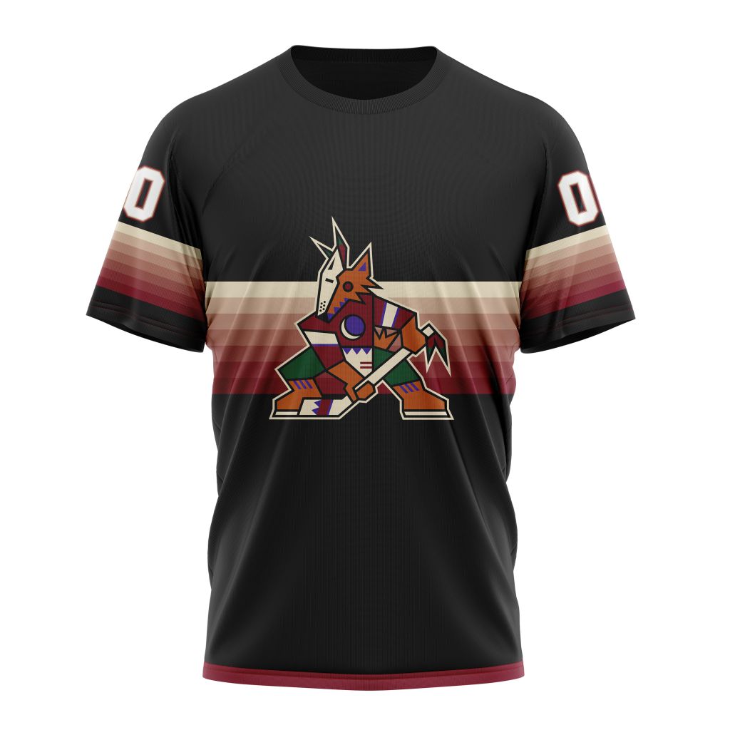 Arizona Coyotes Special Black And Gradient Design Personalized Name And Number T-Shirt Oregontrailrvpk Shirt