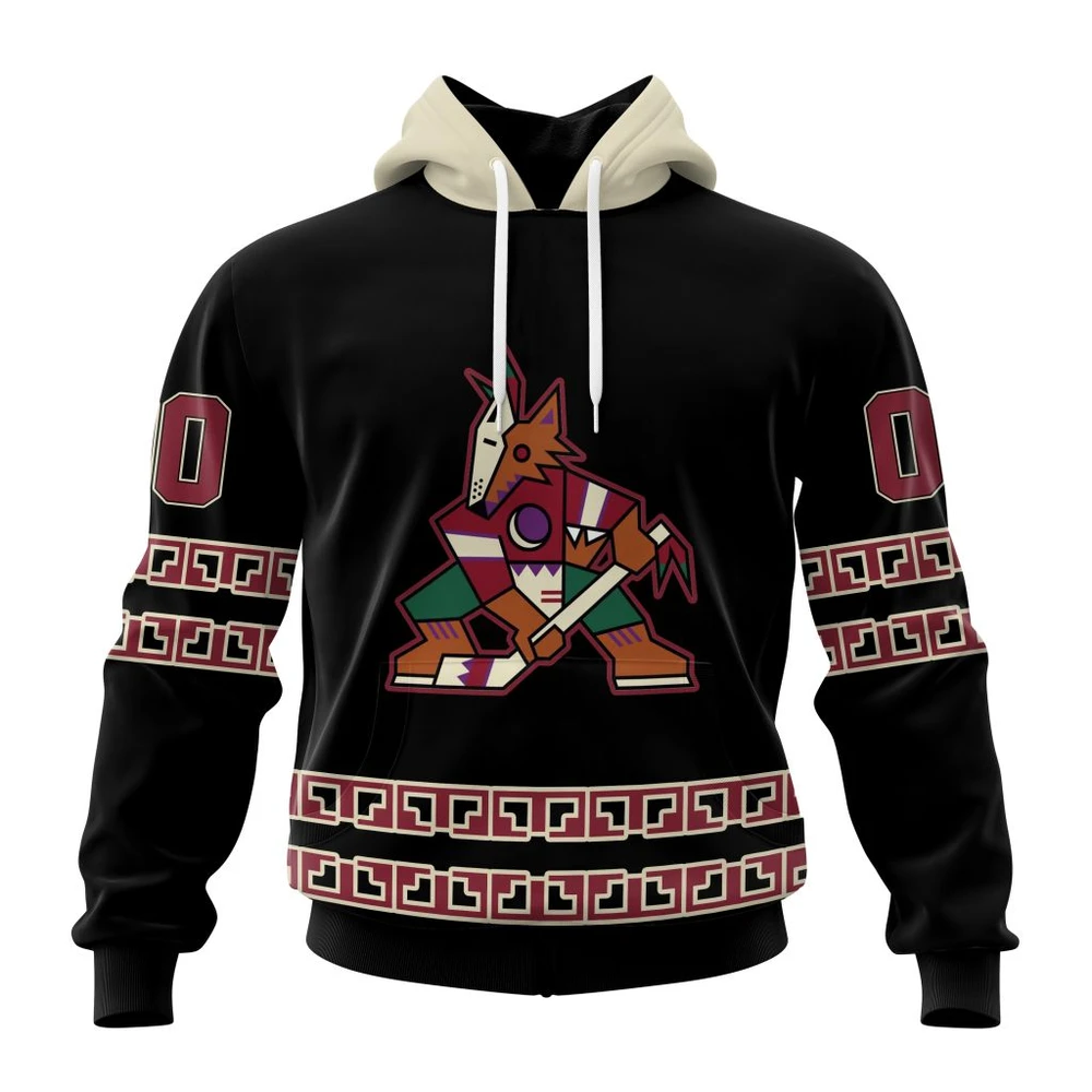 Arizona Coyotes Special Blackout Design All Over Print Hoodie Style 84438