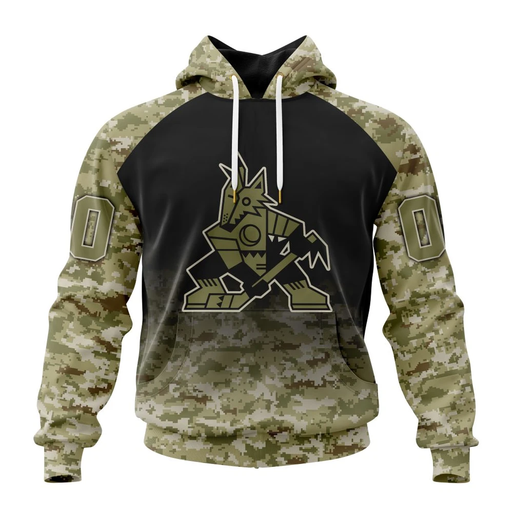 Arizona Coyotes Special Camo Design For Veterans Day All Over Print Hoodie Style 94700