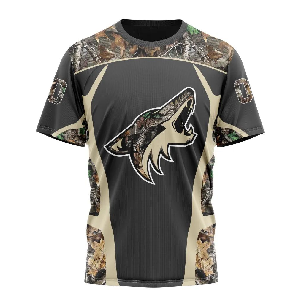 Arizona Coyotes Special Camo Hunting Design Personalized Name And Number T-Shirt Oregontrailrvpk Shirt