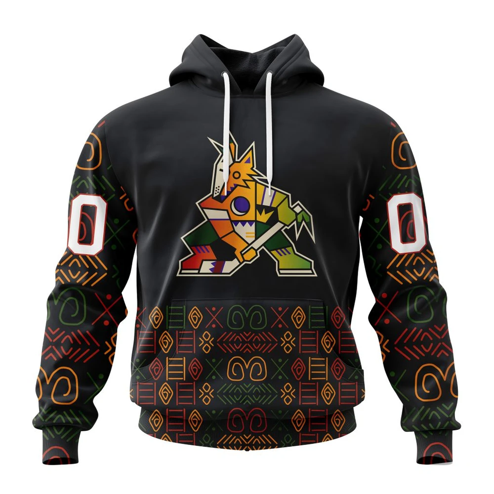 Arizona Coyotes Special Design For Black History Month All Over Print Hoodie Style 87356