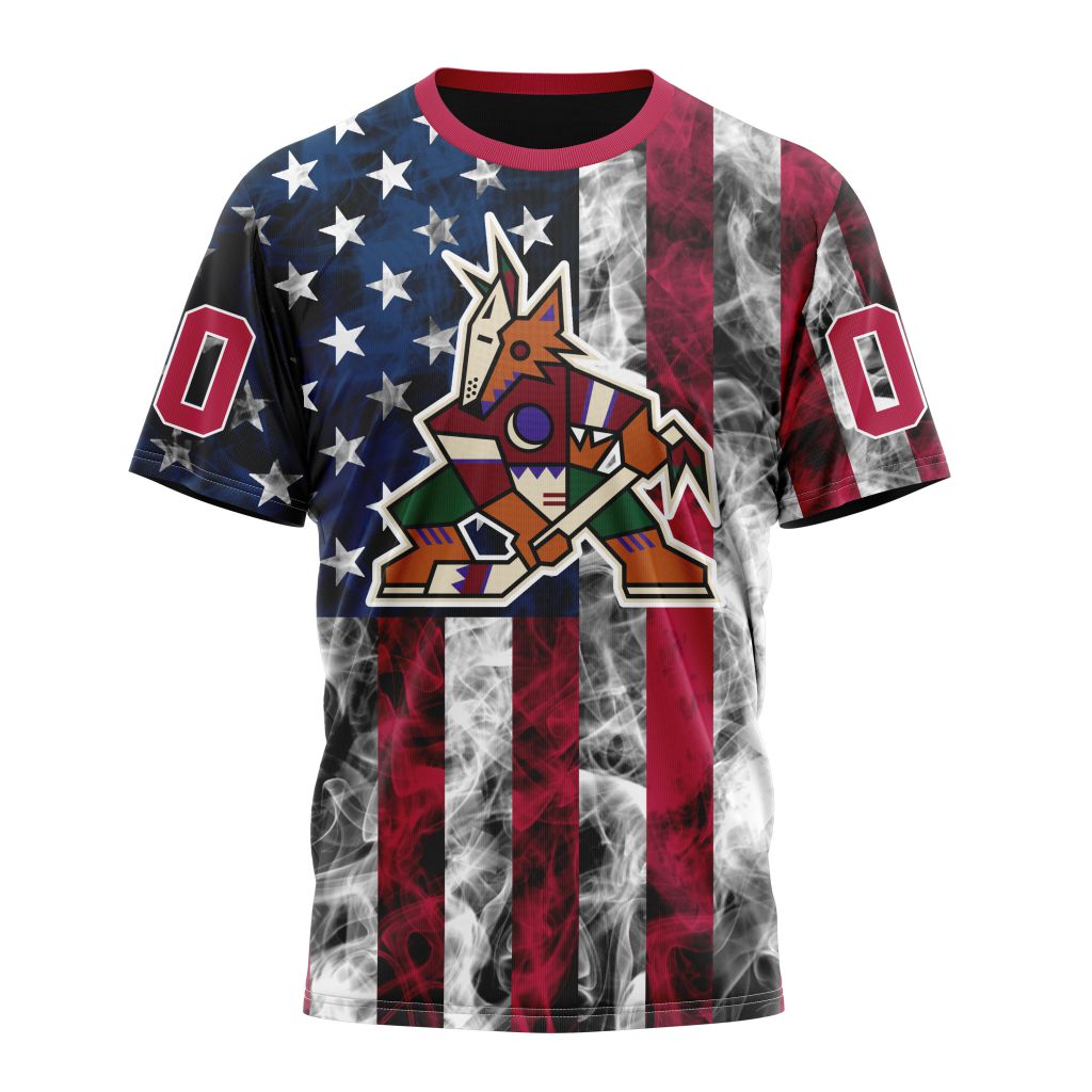 Arizona Coyotes Special Design For Independence Day The Fourth Of July 01 Personalized Name And Number T-Shirt Oregontrailrvpk Shirt