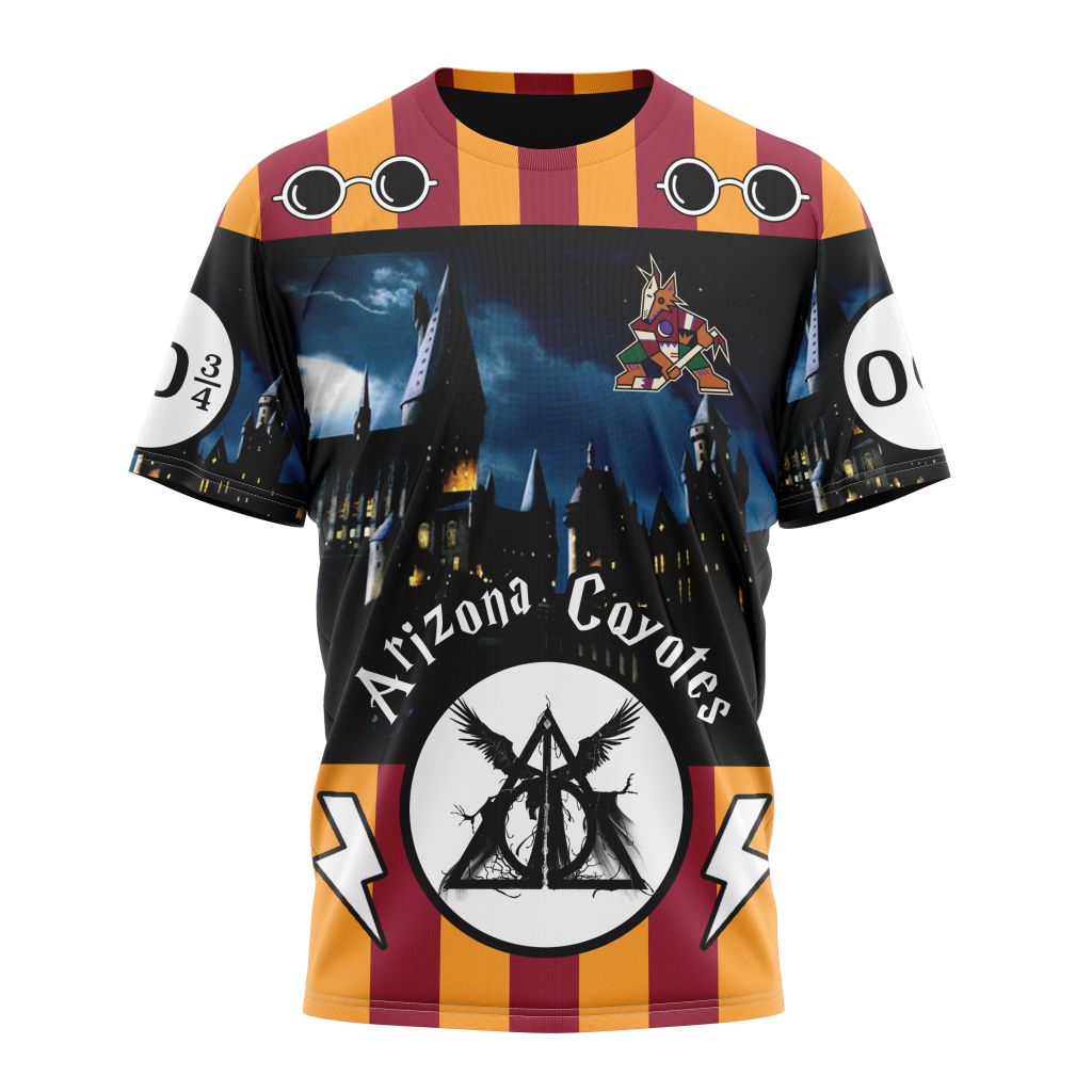 Arizona Coyotes Special Design With Harry Potter Theme Personalized Name And Number T-Shirt Oregontrailrvpk Shirt