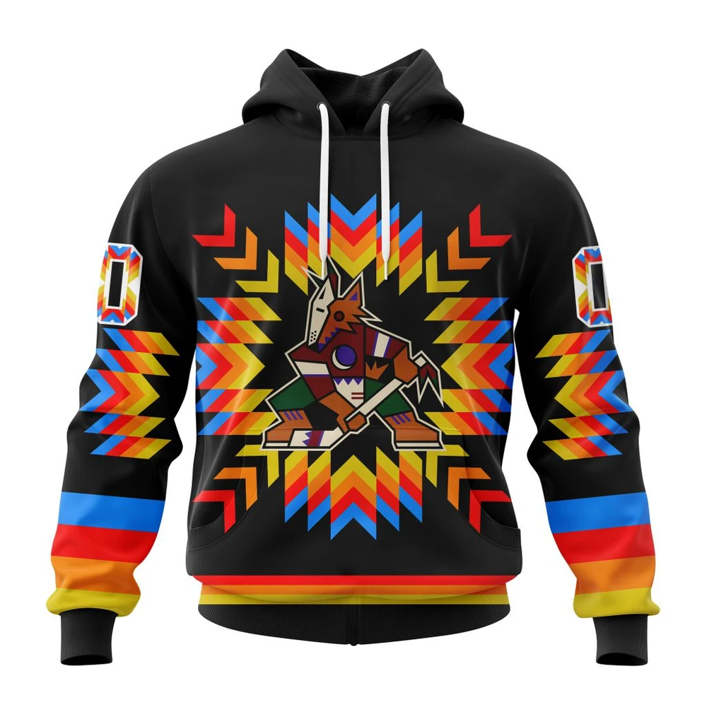 Arizona Coyotes Special Design With Native Pattern All Over Print Hoodie Style 27139
