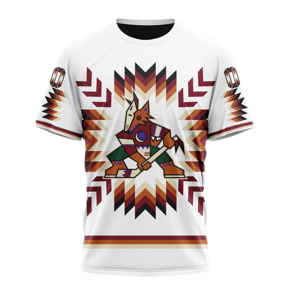 Arizona Coyotes Special Design With Native Pattern Personalized Name And Number T-Shirt Oregontrailrvpk Shirt