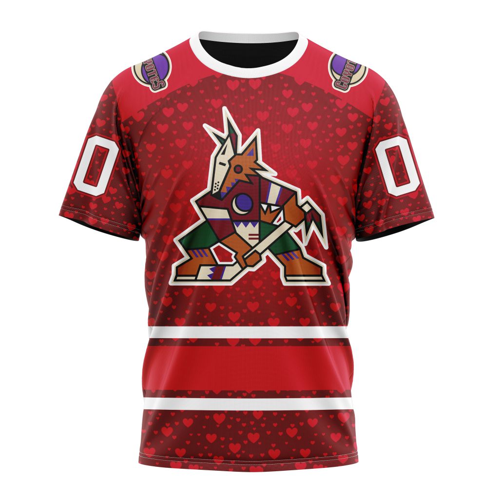 Arizona Coyotes Special Gift For Valentines Day 01 Personalized Name And Number T-Shirt Oregontrailrvpk Shirt