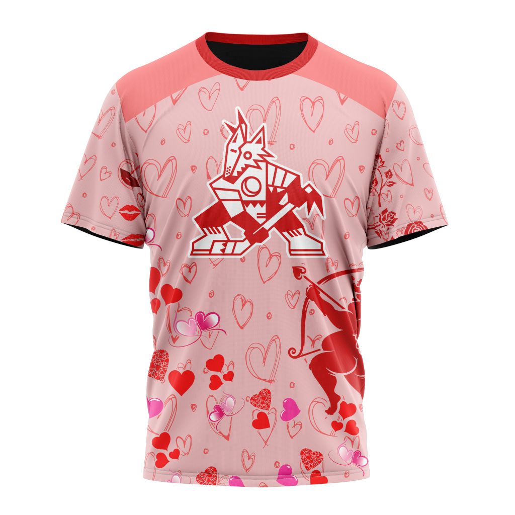 Arizona Coyotes Special Gift For Valentines Day 02 Personalized Name And Number T-Shirt Oregontrailrvpk Shirt