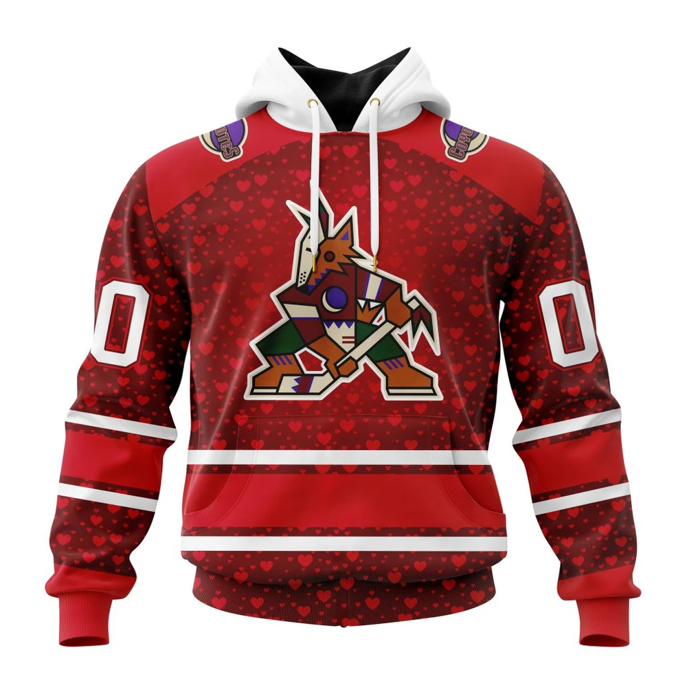 Arizona Coyotes Special Gift For Valentines Day All Over Print Hoodie Style 12051