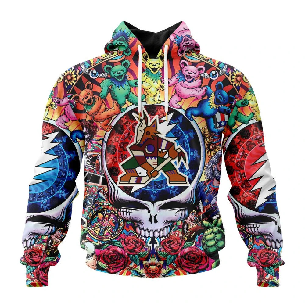 Arizona Coyotes Special Grateful Dead Design All Over Print Hoodie Style 33420