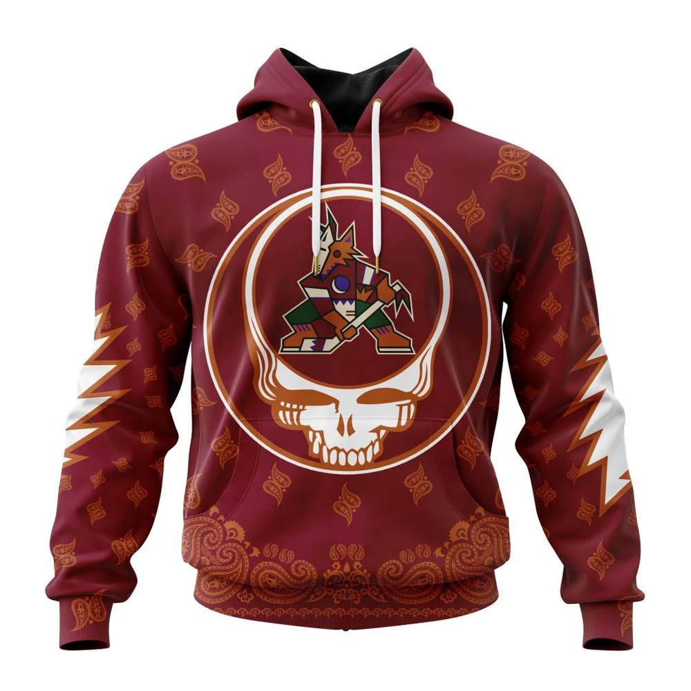 Arizona Coyotes Special Grateful Dead Design All Over Print Hoodie Style 72278