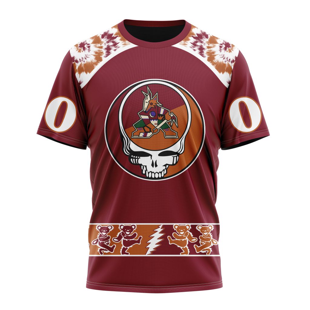 Arizona Coyotes Special Grateful Dead Design Personalized Name And Number T-Shirt Oregontrailrvpk Shirt