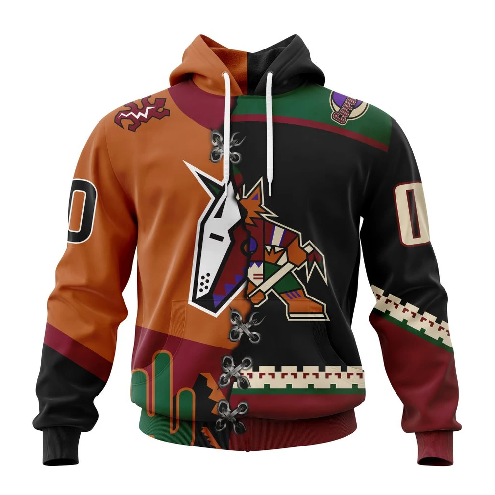 Arizona Coyotes Special Home Mix Reverse Retro Personalized Kits All Over Print Hoodie Style 17854