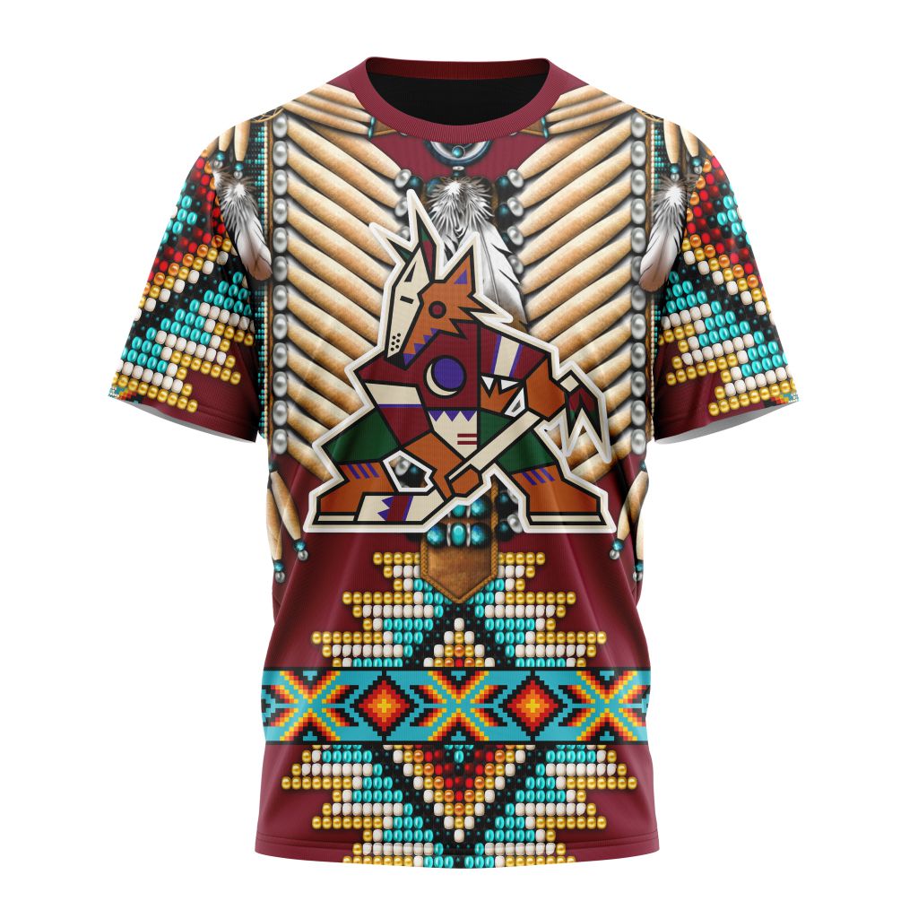 Arizona Coyotes Special Native Costume Design 02 Personalized Name And Number T-Shirt Oregontrailrvpk Shirt