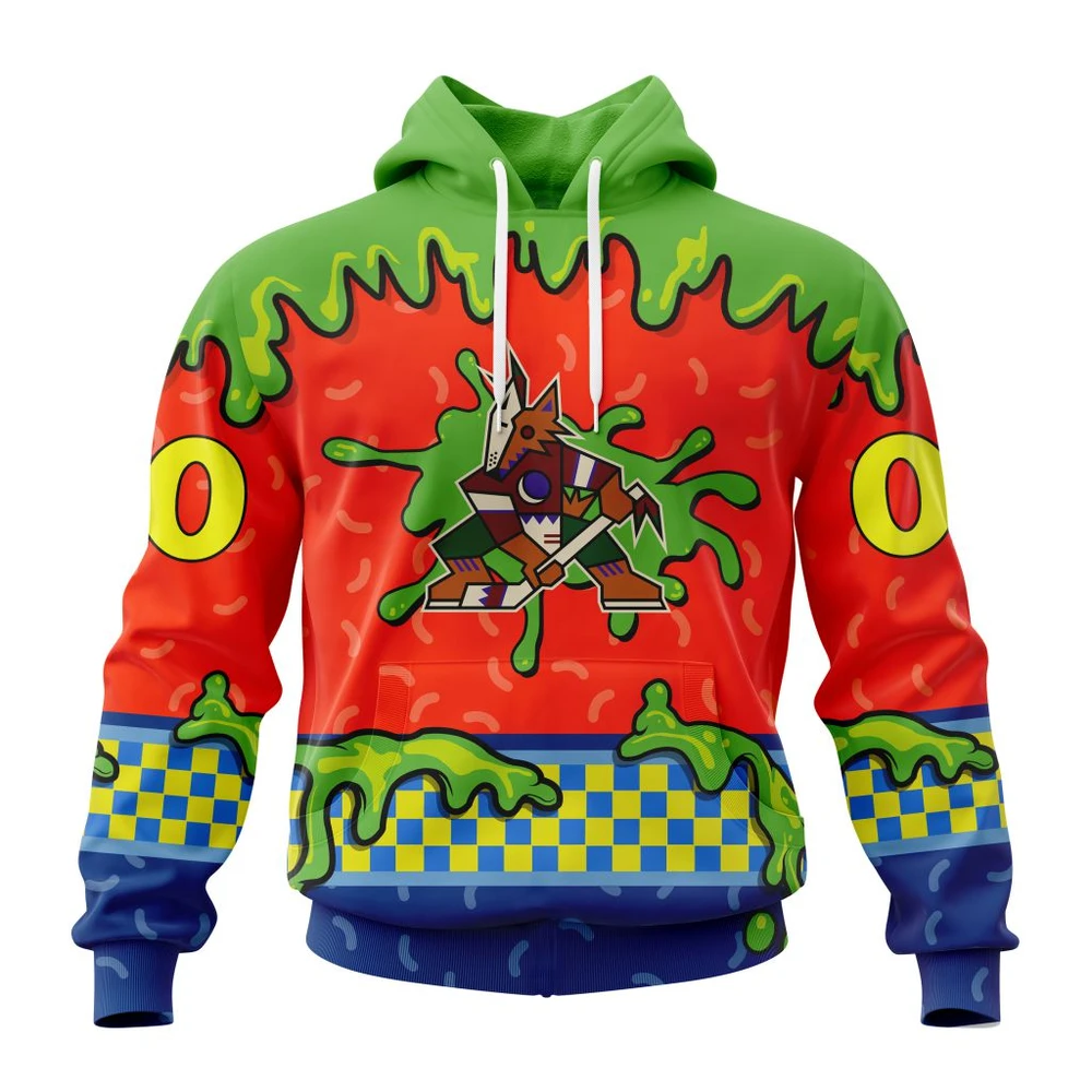 Arizona Coyotes Special Nickelodeon Design All Over Print Hoodie Style 88790