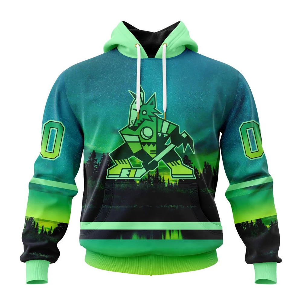 Arizona Coyotes Special Northern Lights Design All Over Print Hoodie Style 10895
