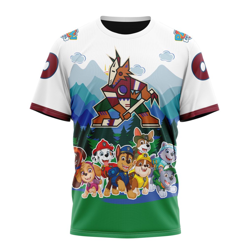 Arizona Coyotes Special Paw Patrol Design 01 Personalized Name And Number T-Shirt Oregontrailrvpk Shirt