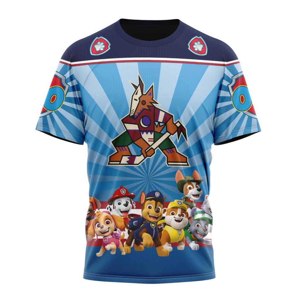 Arizona Coyotes Special Paw Patrol Kits Personalized Name And Number T-Shirt Oregontrailrvpk Shirt