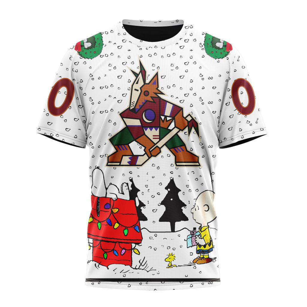 Arizona Coyotes Special Peanuts Design Personalized Name And Number T-Shirt Oregontrailrvpk Shirt