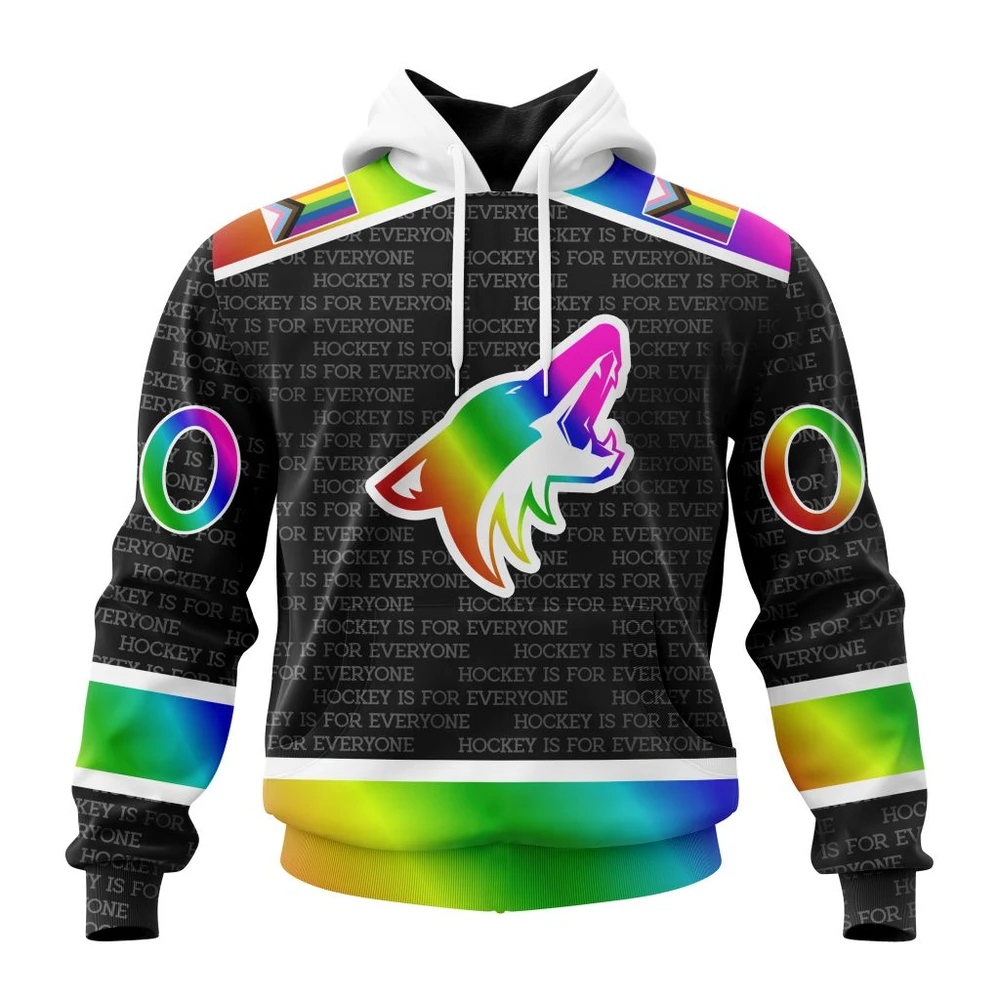 Arizona Coyotes Special Pride Design Hockey Is For Everyone All Over Print Hoodie Style 47452