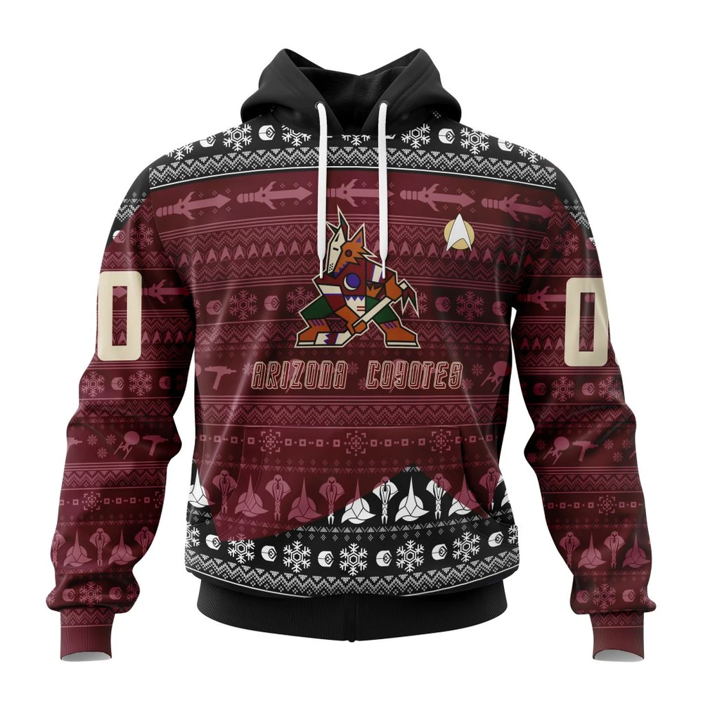 Arizona Coyotes Special Star Trek Design All Over Print Hoodie Style 79336