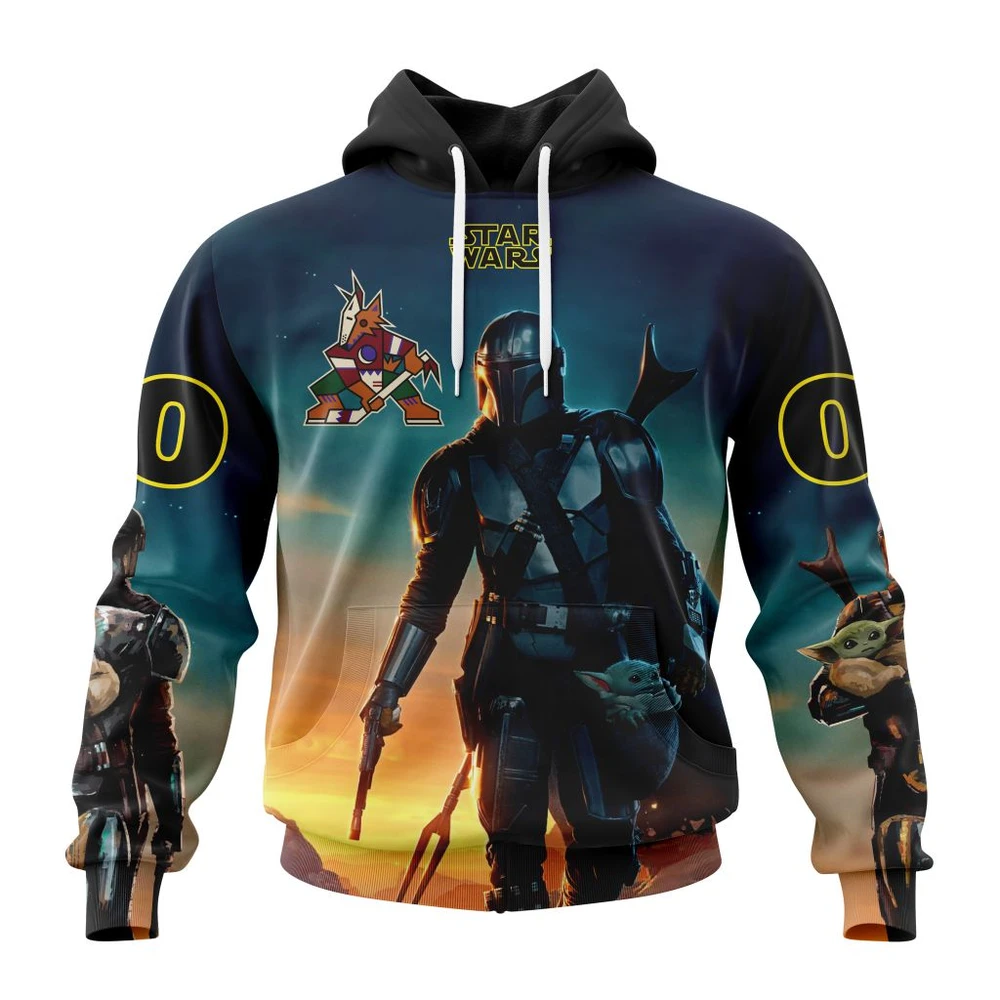 Arizona Coyotes Special Star Wars The Mandalorian Design All Over Print Hoodie Style 40872