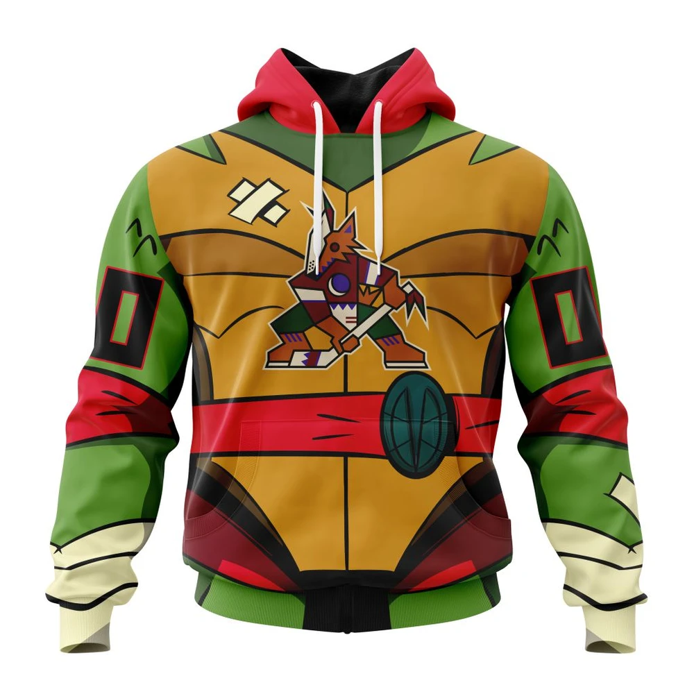 Arizona Coyotes Special Teenage Mutant Ninja Turtles Design All Over Print Hoodie Style 12135